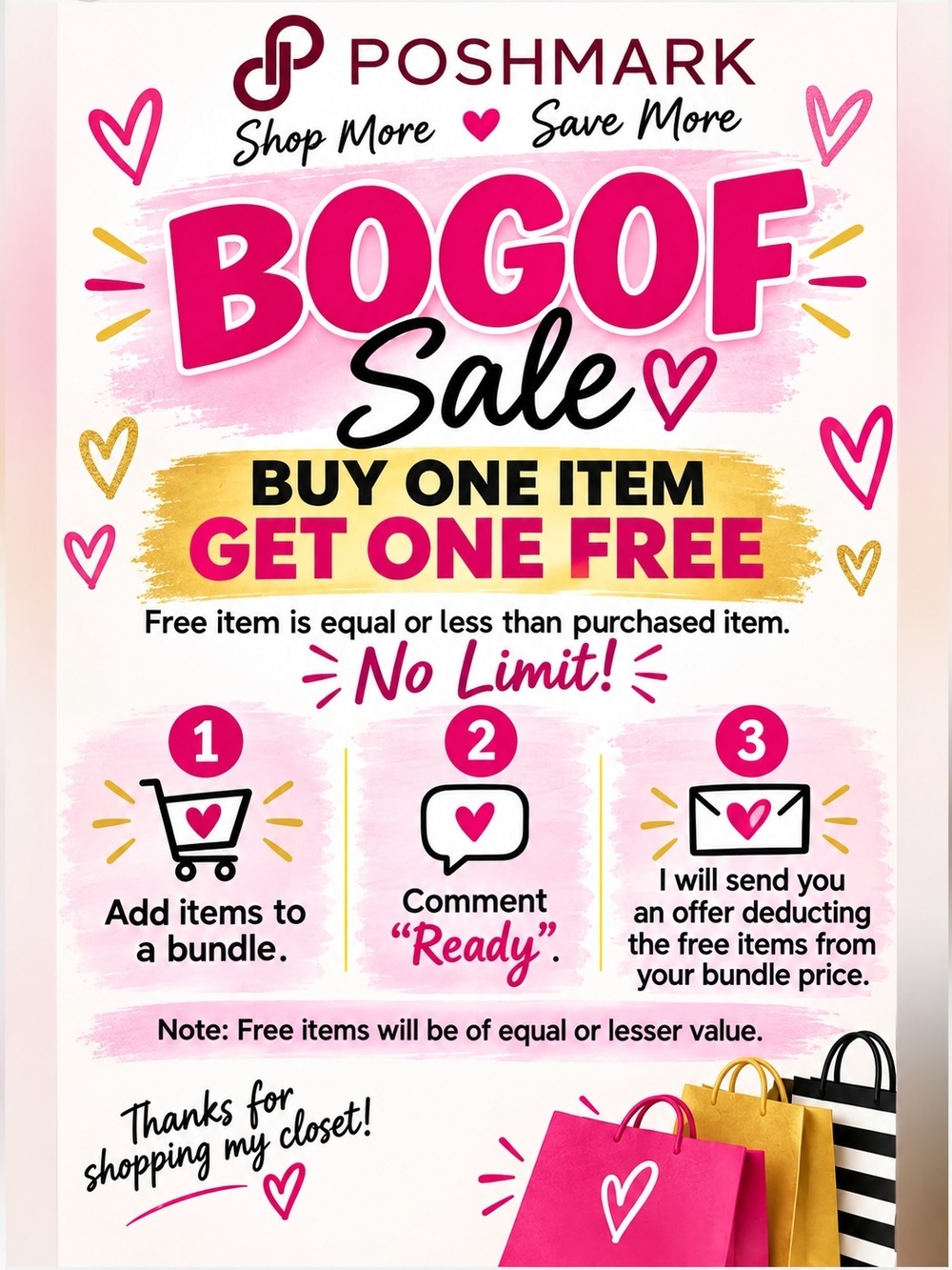 BOGOF Sale Sign - Pink Promotional Poster